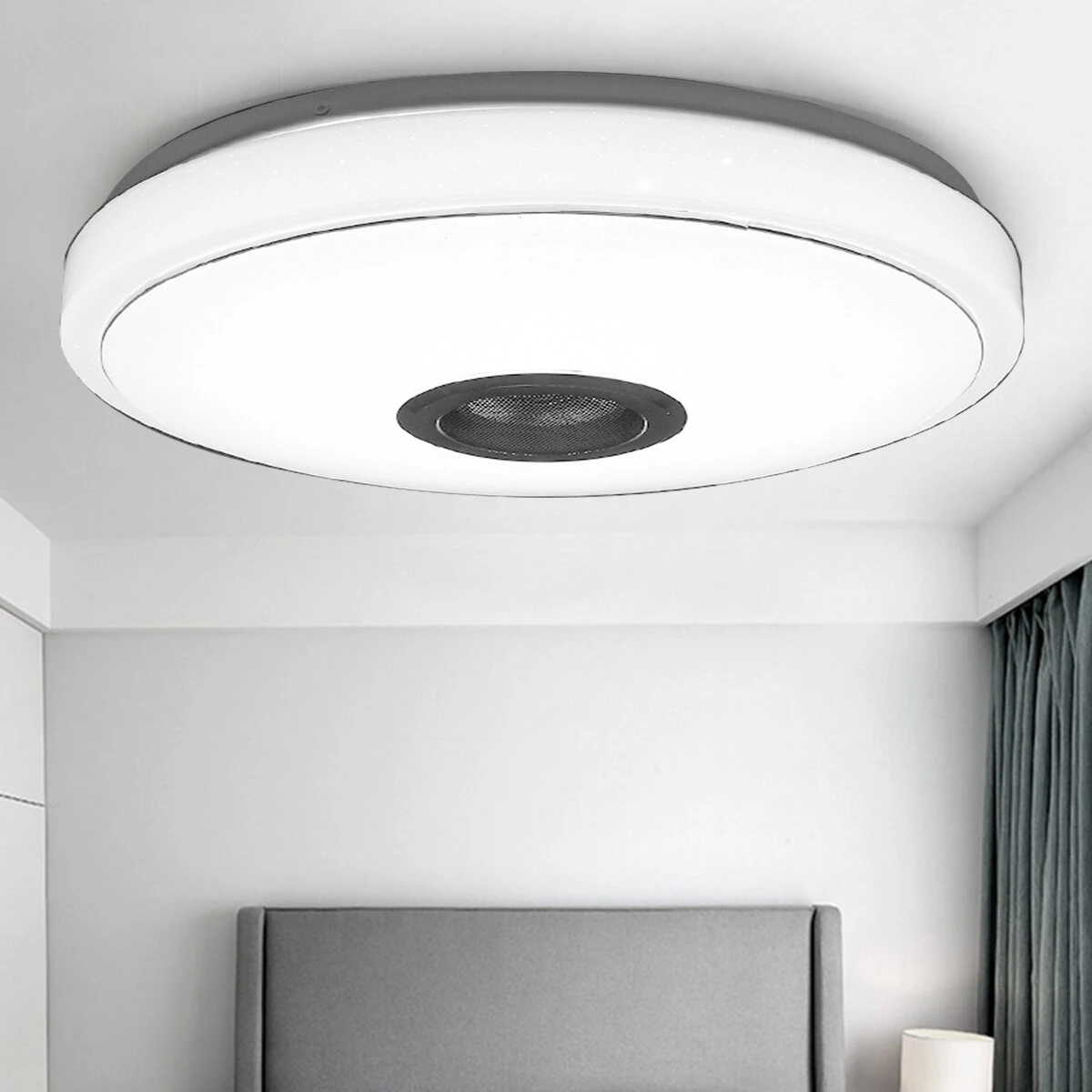 (image for) 33CM 100W bluetooth WIFI LED Ceiling Light RGB Music Speaker Dimmable Lamp APP Remote Control 110-245V