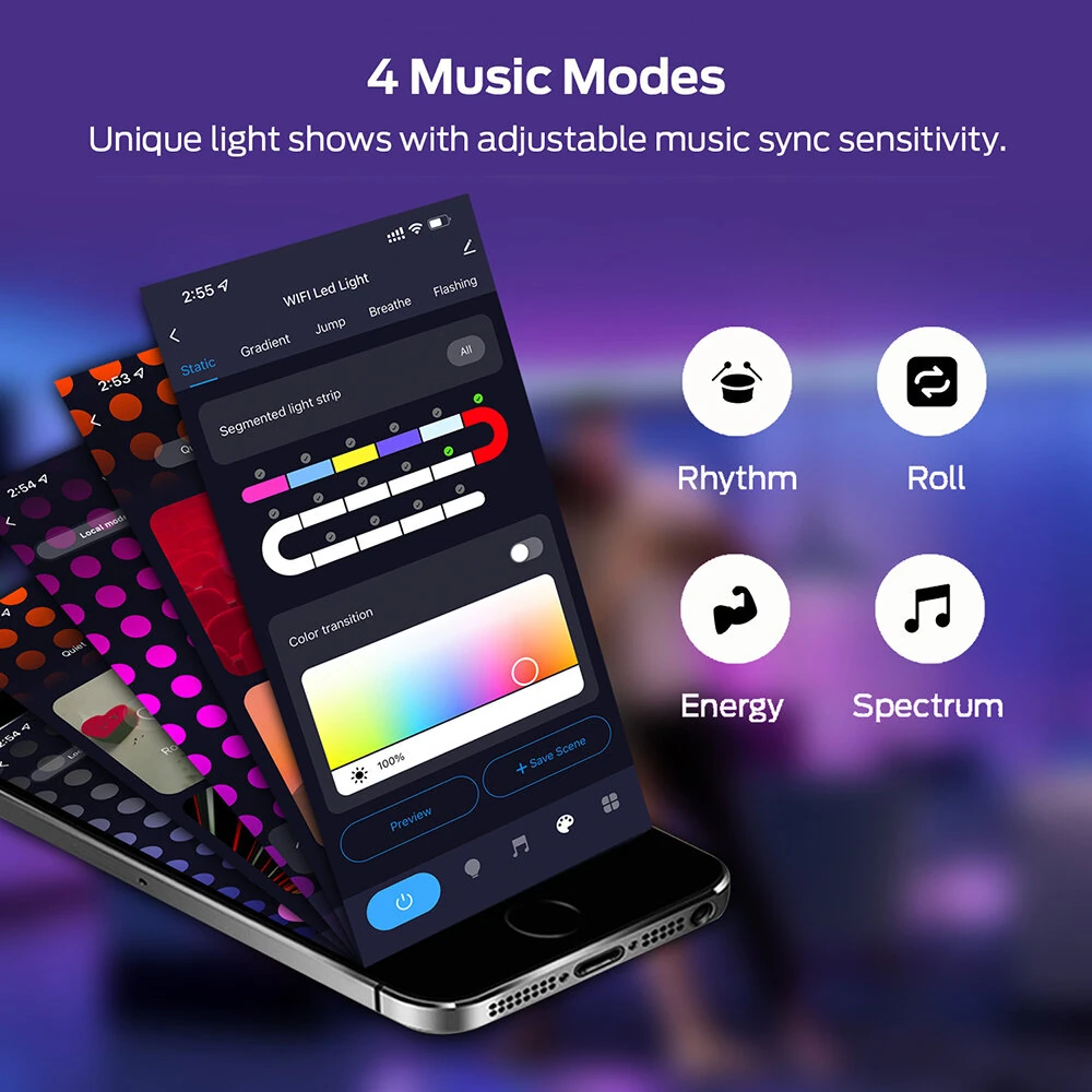 (image for) LIXINCORDA Smart RGBIC Hexagonal LED Light Panels Music Sync APP/Remote/Voice Control With Alexa Google