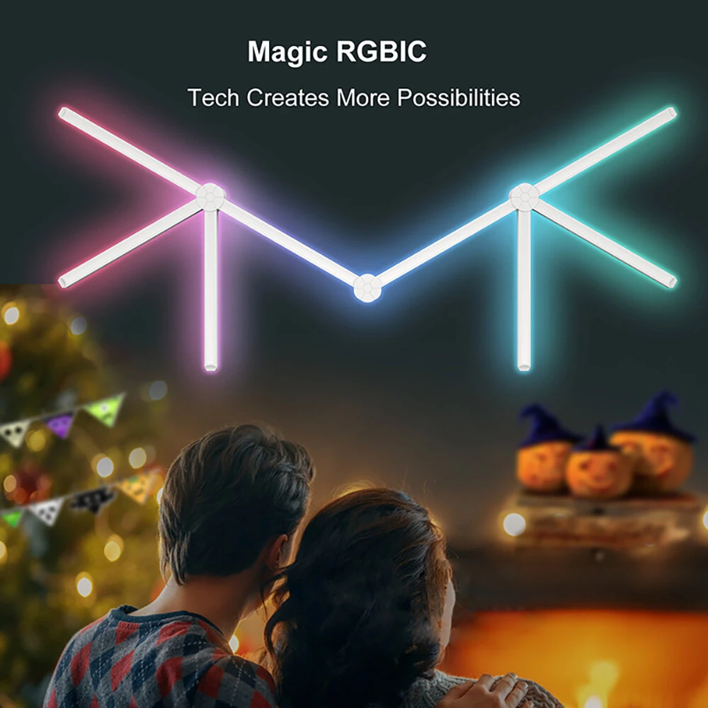 (image for) LIXINCORDA Tuya Smart Splicing Light Bars DIY Indoor Wall Atmosphere Light LED Creative Sound Pickup Quantum Lamp