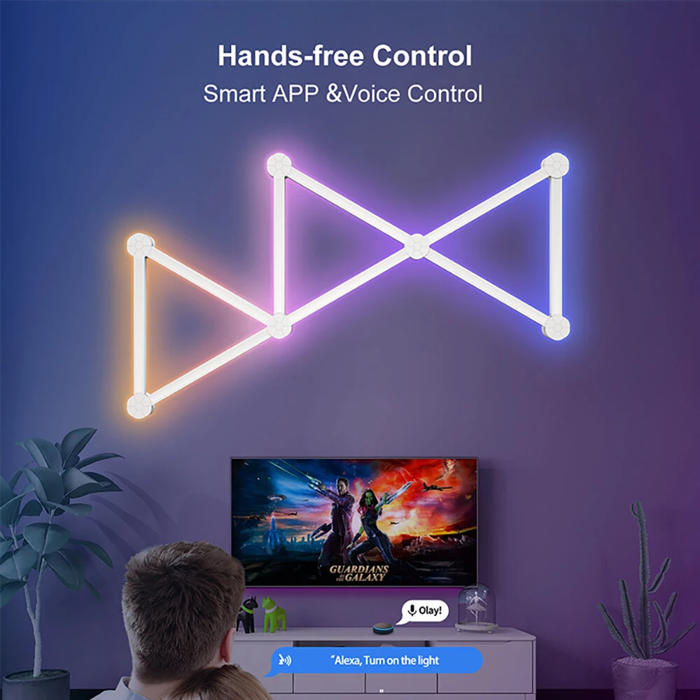 (image for) LIXINCORDA Tuya Smart Splicing Light Bars DIY Indoor Wall Atmosphere Light LED Creative Sound Pickup Quantum Lamp