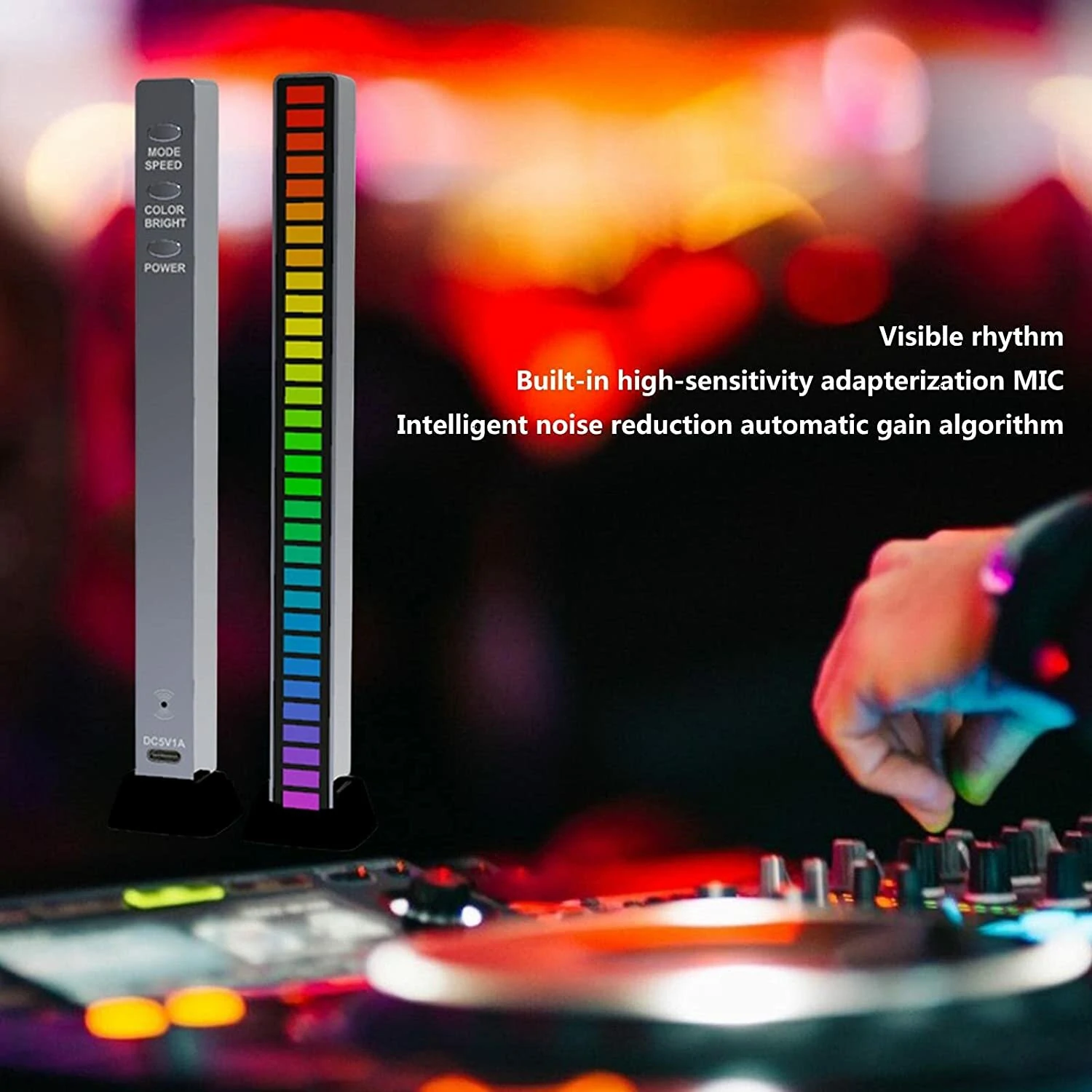 (image for) RGB Pickup Lights Sound Control LED Light Smart App Control Color Rhythm Ambient Lamp For Car/Game Computer Desktop Decorative Light